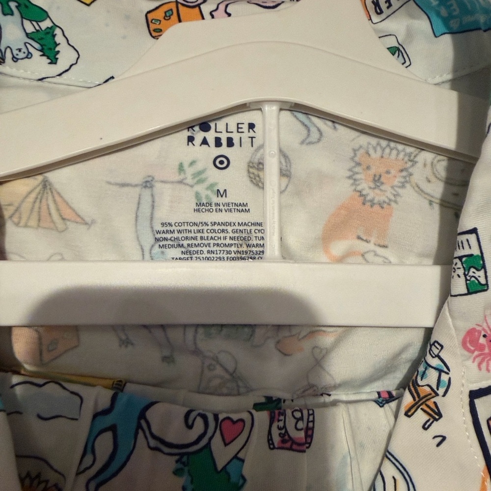 Roller Rabbit Light Gray Multicolor Printed Butto… - image 2